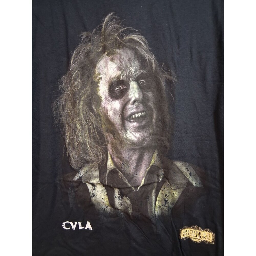 NWT Beetlejuice T-Shirt Graphic Print Tee Retro Halloween Casual Men's Sz Large